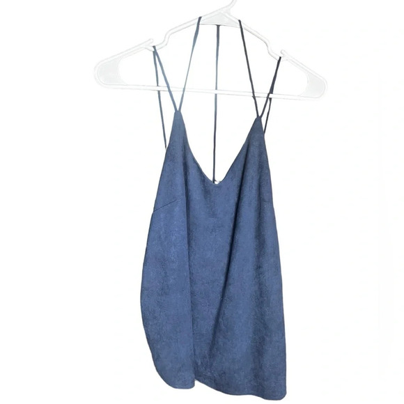 She and Sky suede feeling tank excellent condition size small Navy. - Picture 1 of 3